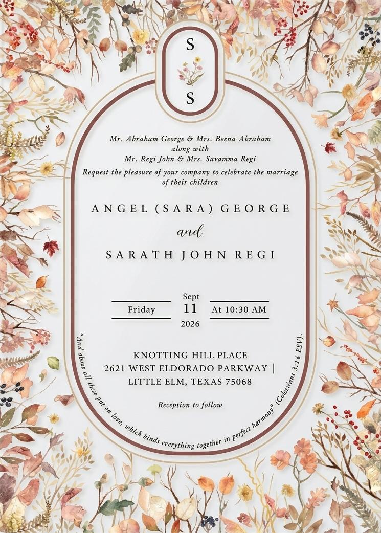 Wedding invitation front